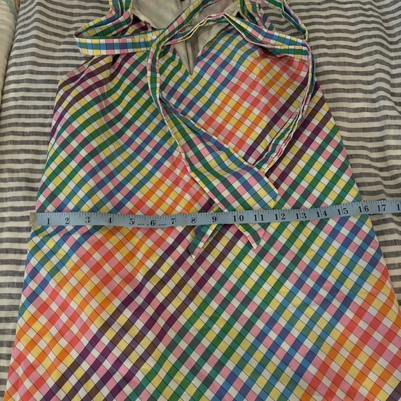 j. crew colorful gingham tie neck shift mini dress - Picture 3 of 10
